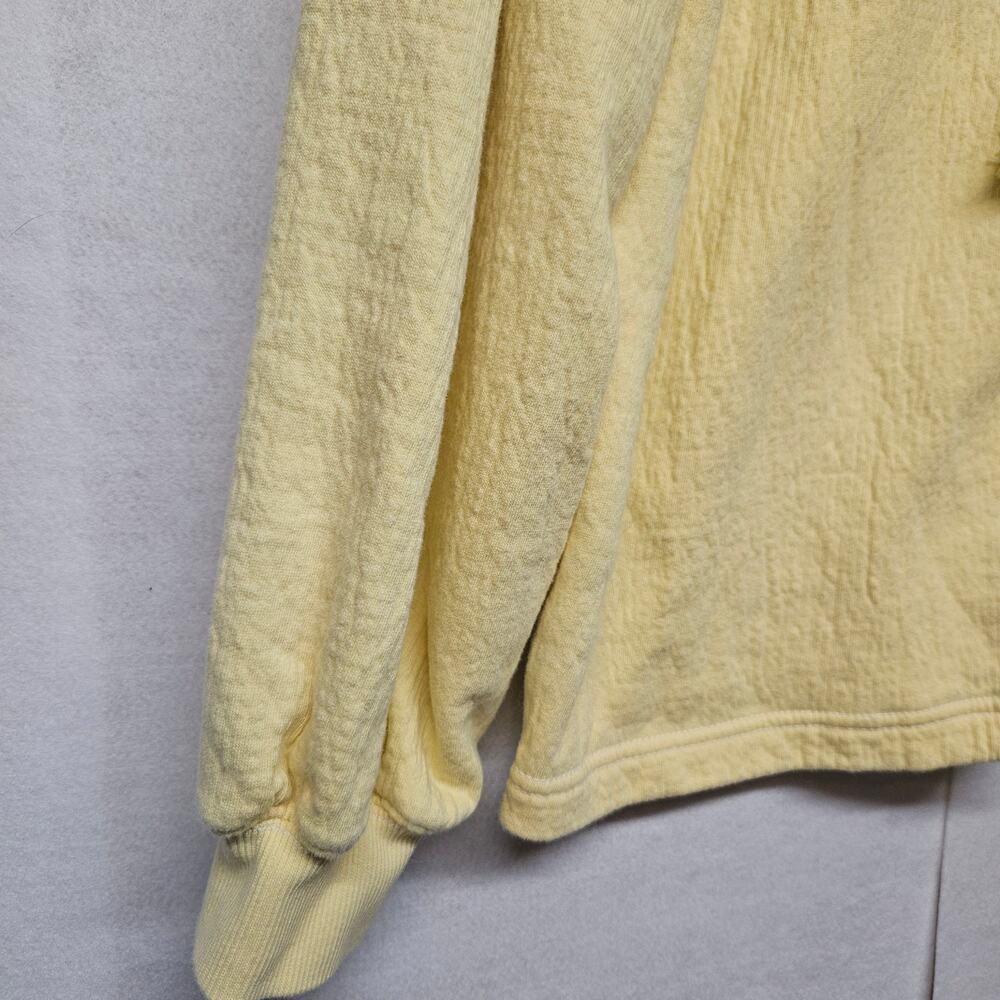 Aerie Women’s XS Relaxed V-Neck Sweatshirt Pastel Yellow Textured Knit - Picture 2 of 8